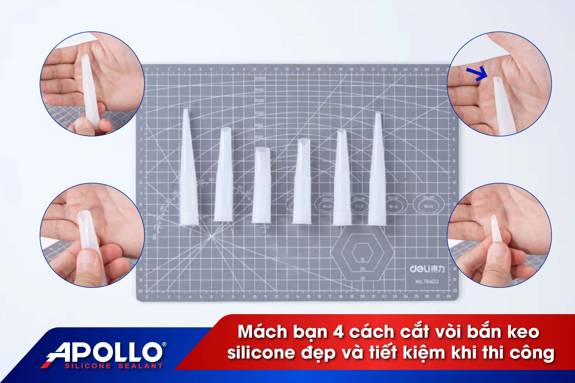 Mách bạn 4 cách cắt vòi bắn keo silicone đẹp và tiết kiệm khi thi công