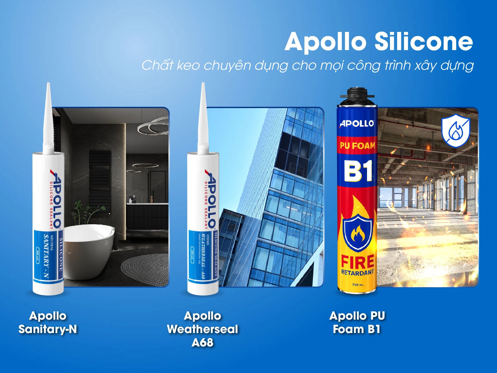 Apollo Silicone - Chất keo chuyên dụng cho công trình thương mại