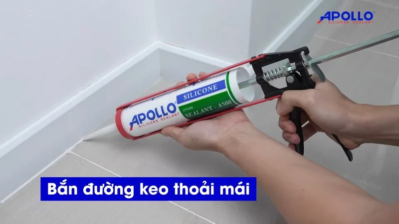 Với Apollo Silicone A500 đảm bảo mối nối giữa len tường và sàn nhà kín khít tuyệt đối