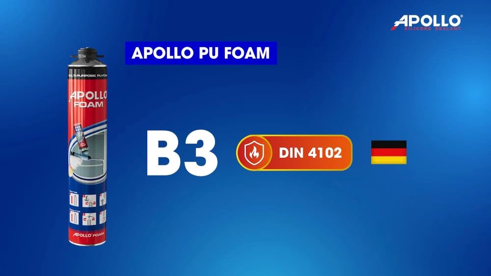 Apollo PU Foam tạo hàng rào chắn cách nhiệt với lớp chống cháy B3 theo tiêu chuẩn DIN 4102