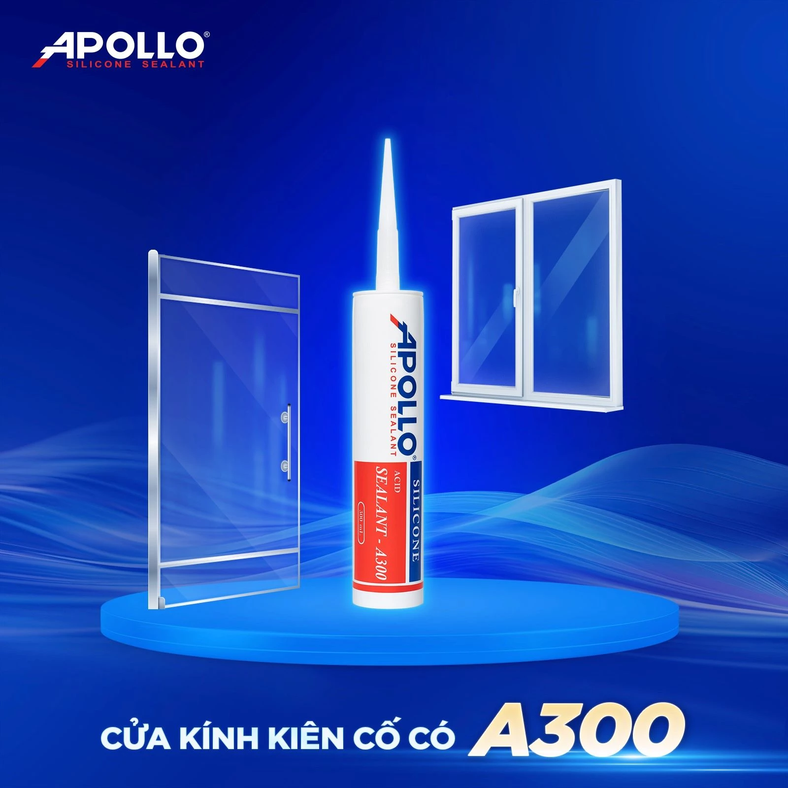 Apollo Silicone A300 - Vua keo kính được các thợ thầu lành nghề tin dùng cho những công trình kính