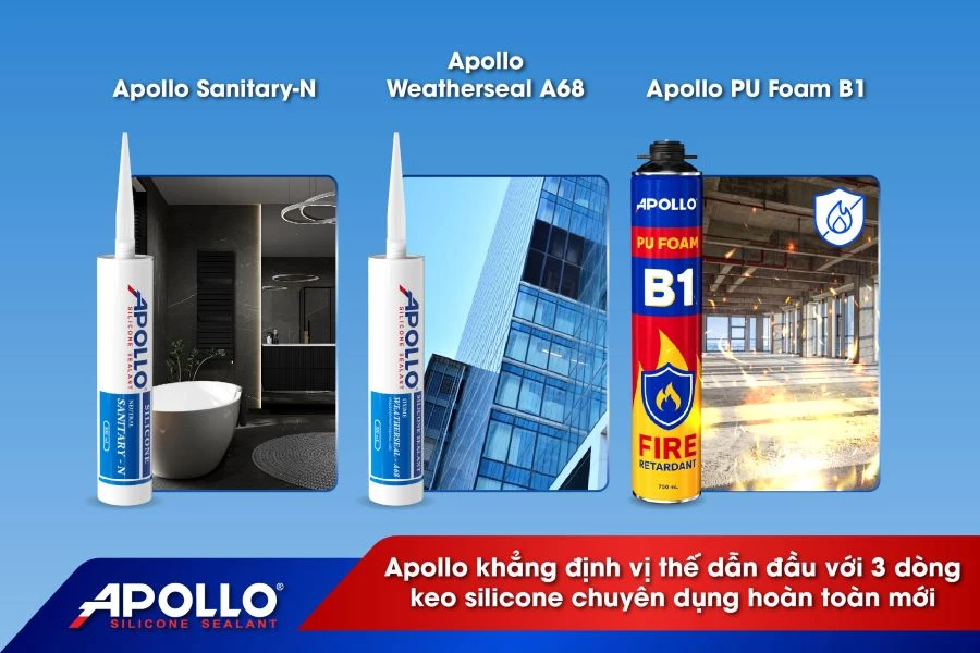 Apollo Silicone khẳng định vị thế thống lĩnh với 3 dòng keo trám chuyên dụng hoàn toàn mới