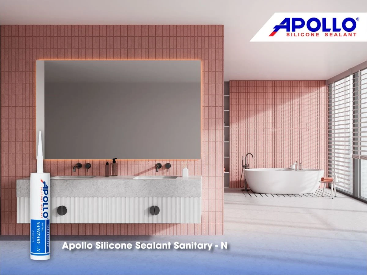 Apollo Silicone Sealant Sanitary - N bảo vệ mối nối bền đẹp, chống lại các tác nhân nấm mốc, ố vàng