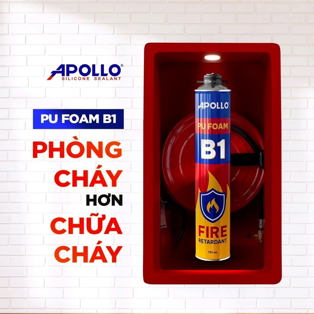 Apollo PU Foam B1 là minh chứng cho cam kết của Apollo trong việc mang đến những sản phẩm chất lượng tốt nhất, giúp công trình không chỉ bền đẹp mà còn an toàn tuyệt đối