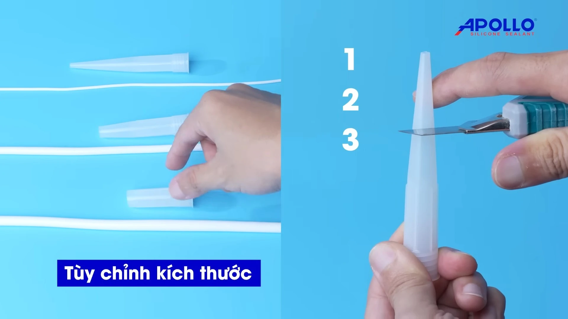 Linh hoạt tùy chỉnh kích thước vòi bắn keo để tạo ra được đường keo silicone ưng ý