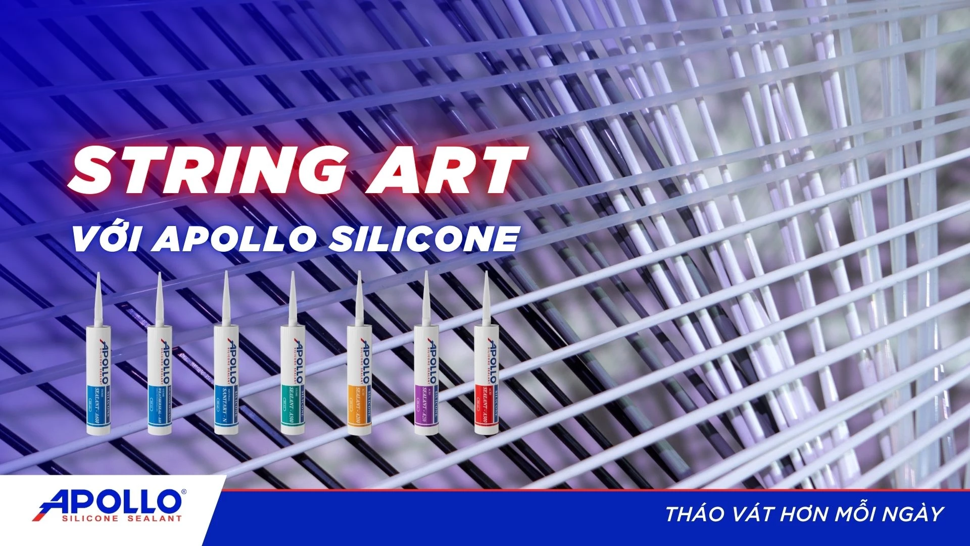 Nghệ thuật String Art cùng với keo Apollo Silicone | Tháo vát hơn mỗi ngày