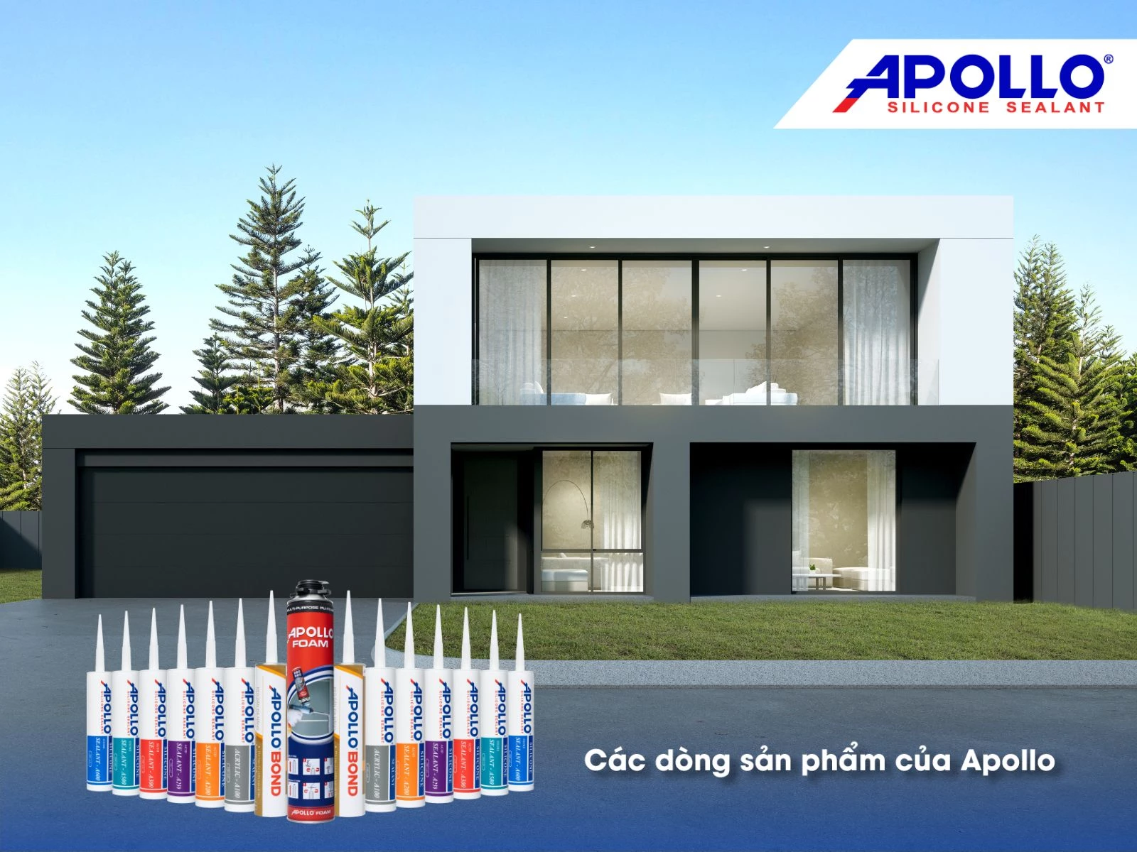 Chất keo chất lượng Apollo Silicone giúp kiến tạo công trình bền đẹp với thời gian