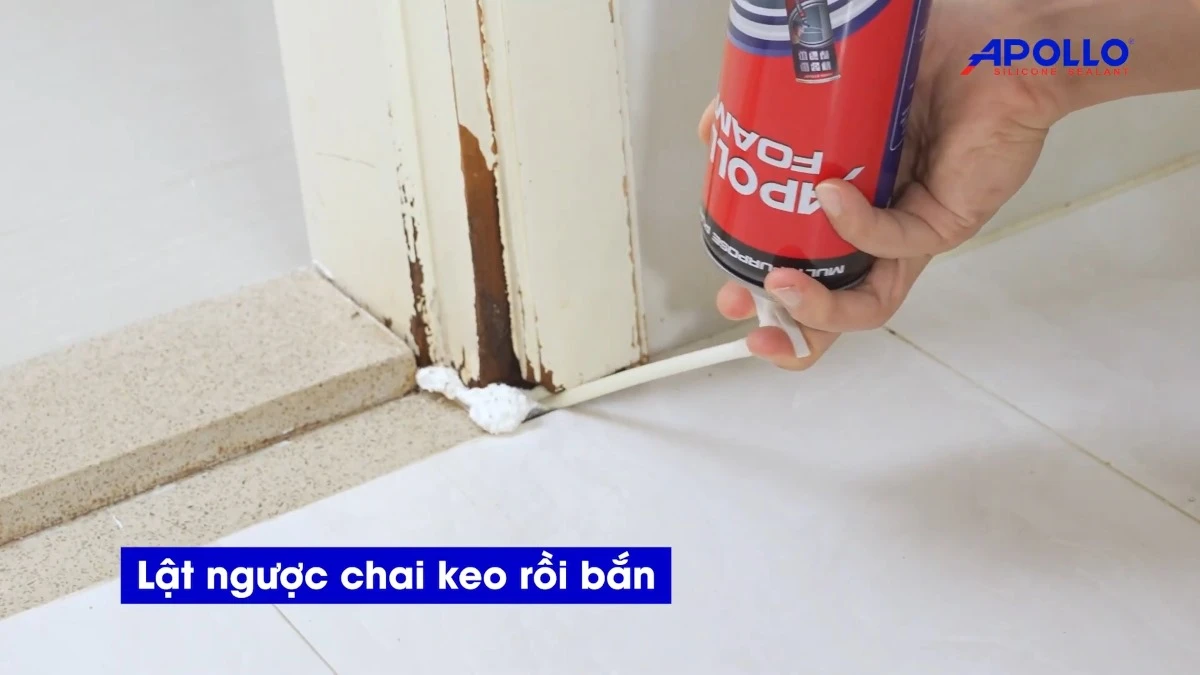 Sử dụng keo bọt nở Apollo PU Foam trám kín lỗ hổng giúp ngăn chặn sự xâm nhập của côn trùng