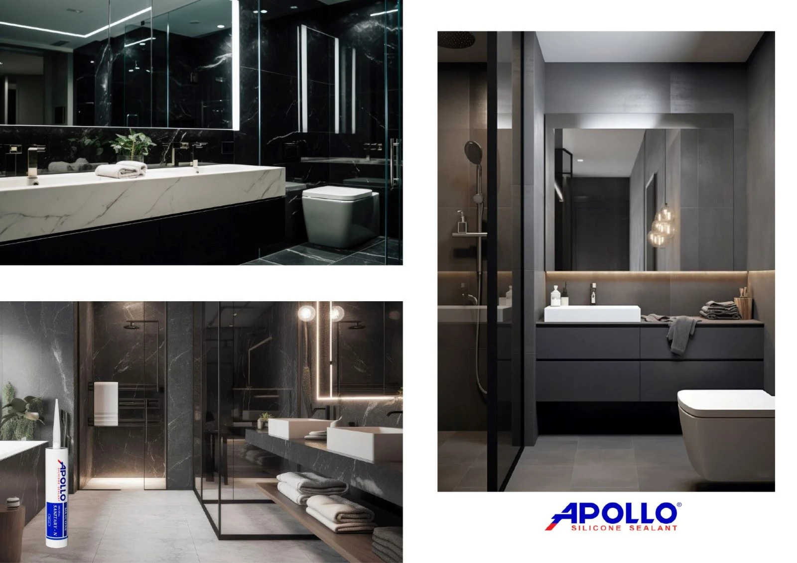 Keo chống nấm mốc Apollo Sanitary-N có thể dễ dàng ứng dụng trên nhiều bề mặt vật liệu khác nhau