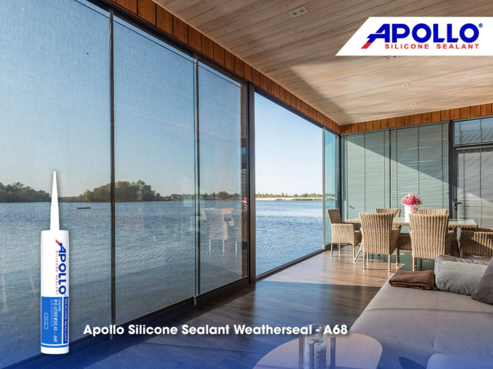 Apollo Weatherseal - A68 là thế hệ chất trám chất lượng cao, chống chịu thời tiết cực tốt, giữ cho đường keo silicone không bị ngả vàng sau thời gian sử dụng