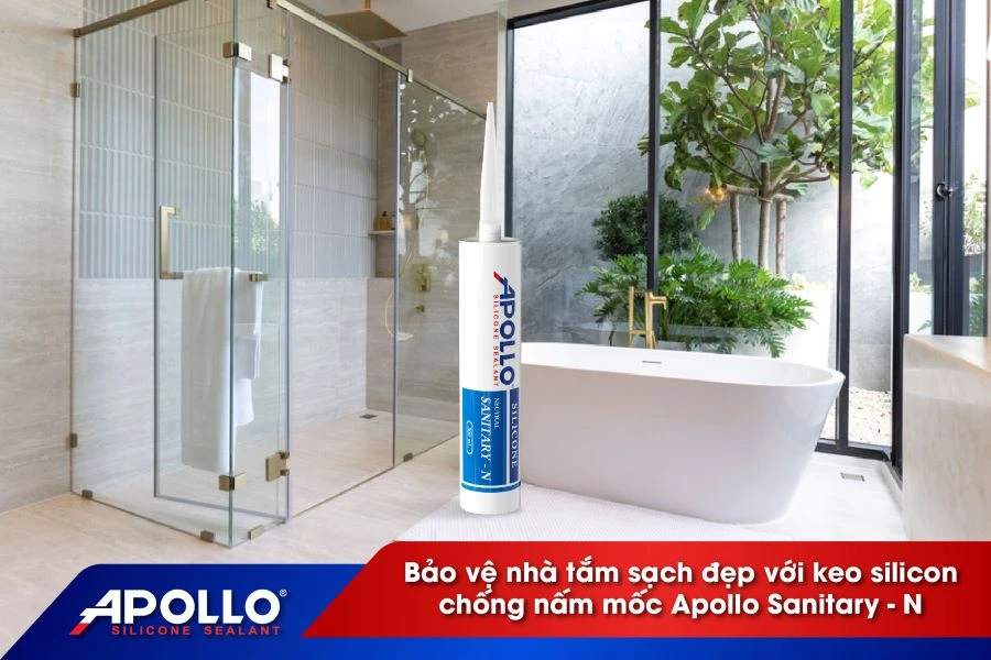 Bảo vệ nhà tắm sạch đẹp với keo silicon chống nấm mốc Apollo Sanitary - N