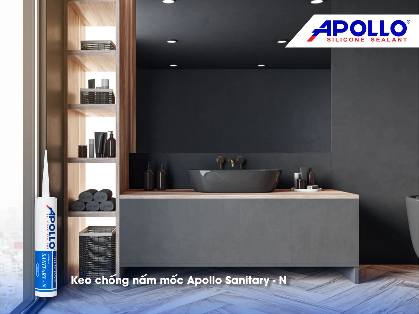 Keo silicone Apollo Sanitary - N là giải pháp chống mốc cao cấp cho không gian nhà vệ sinh