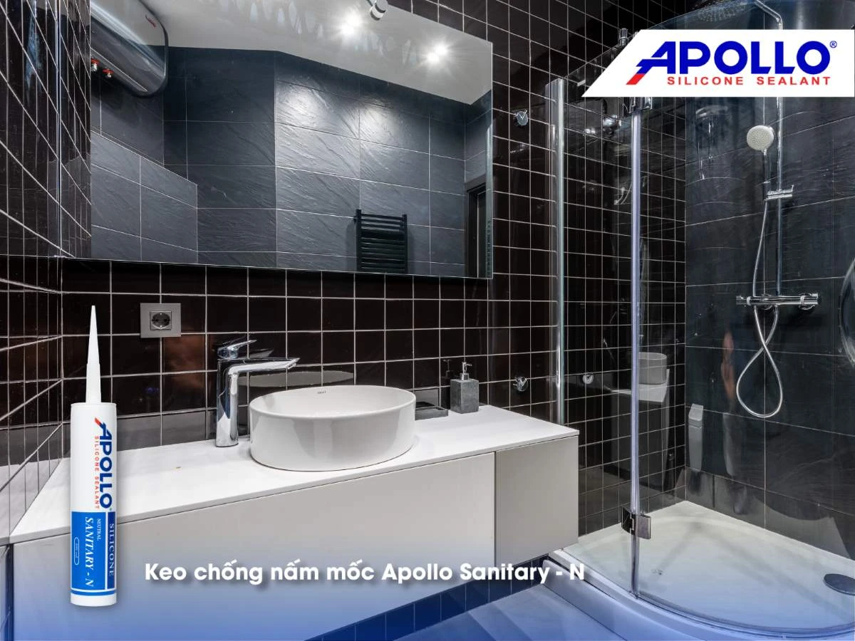 Keo chống nấm mốc Apollo Sanitary - N giúp không gian nhà vệ sinh luôn sạch sẽ khô ráo