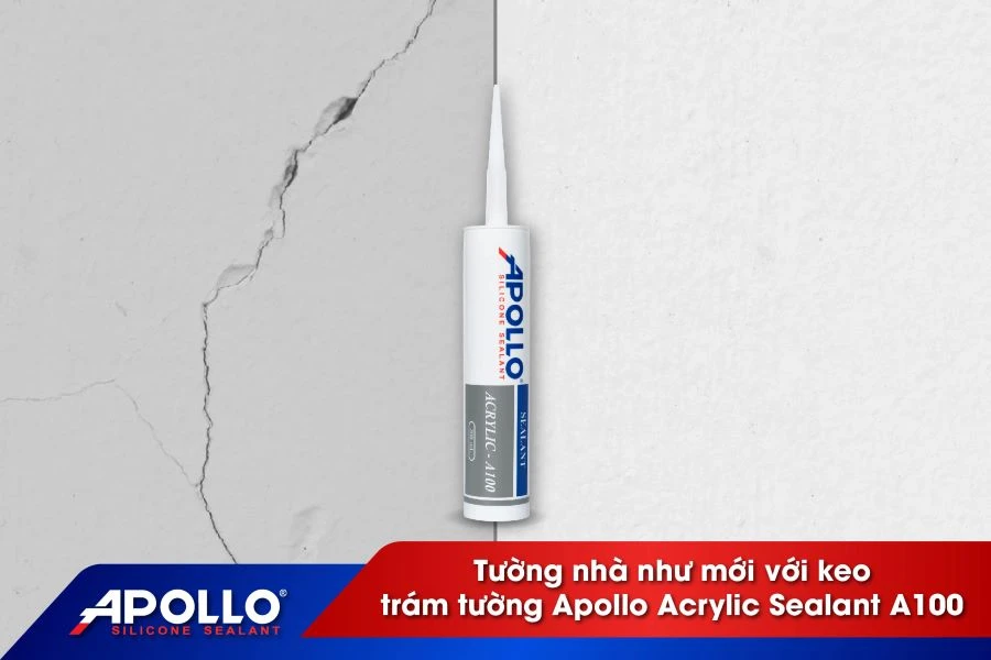 Tường nhà như mới với keo trám tường Apollo Acrylic Sealant A100