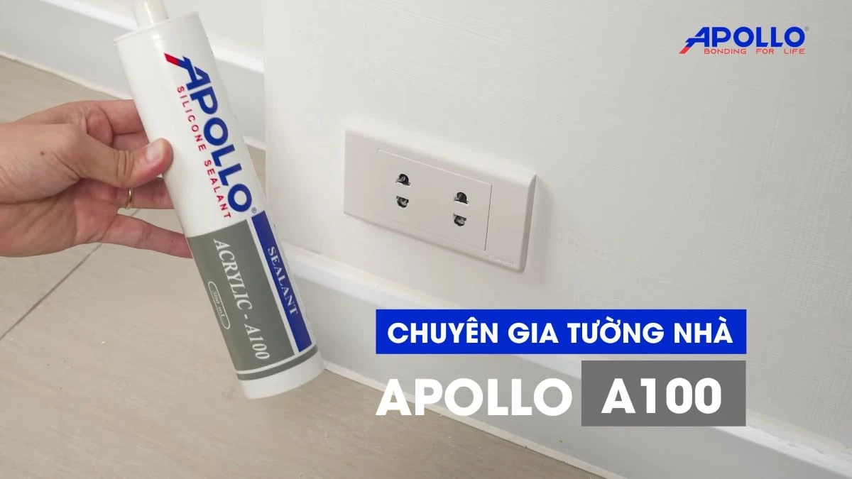 Sử dụng Apollo Acrylic A100 để trám viền ổ điện, che đi các khe hở và làm cho bề mặt ngụy trang hoàn toàn tự nhiên