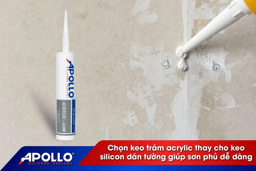 Chọn keo trám acrylic thay cho keo silicon trám tường giúp sơn phủ dễ dàng