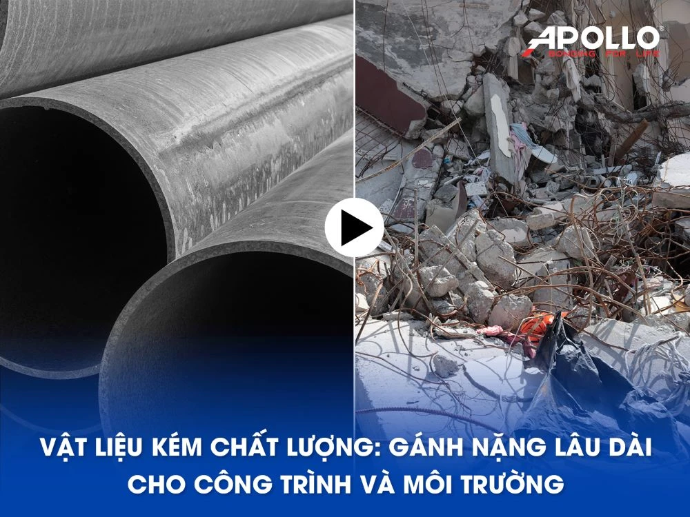 Vật liệu kém chất lượng làm giảm chất lượng công trình, góp phần gia tăng chi phí bảo trì, sửa chữa