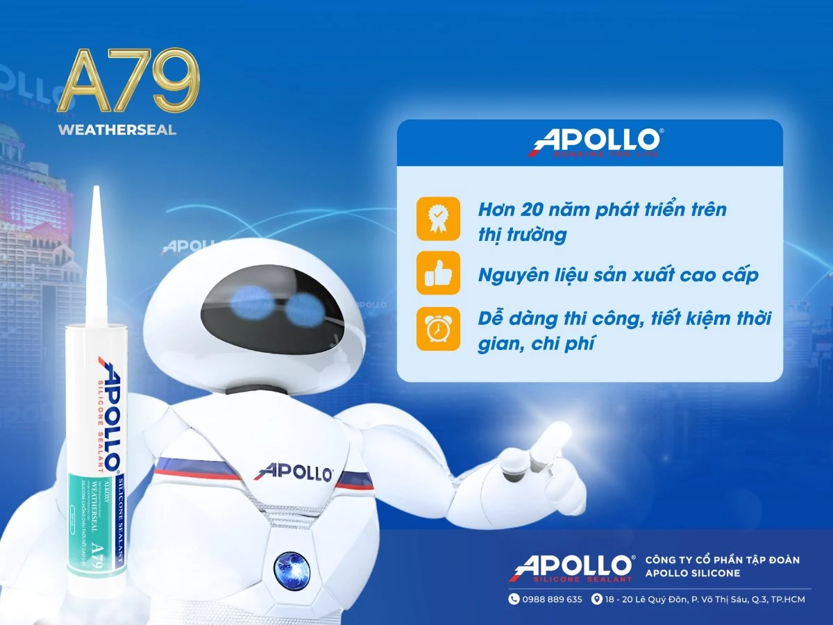 Apollo Silicone Sealant Weatherseal - A79 là lựa chọn hàng đầu cho hạng mục chống thấm cao cấp