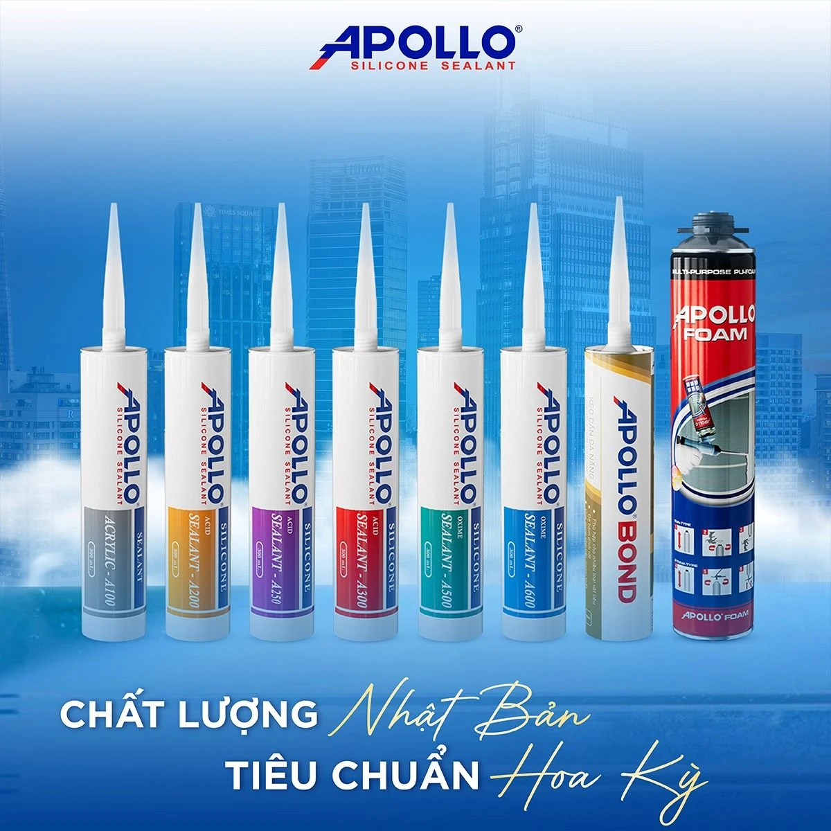 Hệ sinh thái sản phẩm của Apollo Silicone với “Chất lượng Nhật - Tiêu chuẩn Mỹ” sẽ là sự lựa chọn hàng đầu của thợ thầu xây dựng công trình