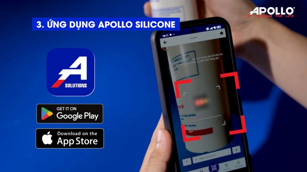 Sử dụng ứng dụng Apollo Silicone giúp phân biệt keo thật - giả một cách nhanh chóng, xác thực