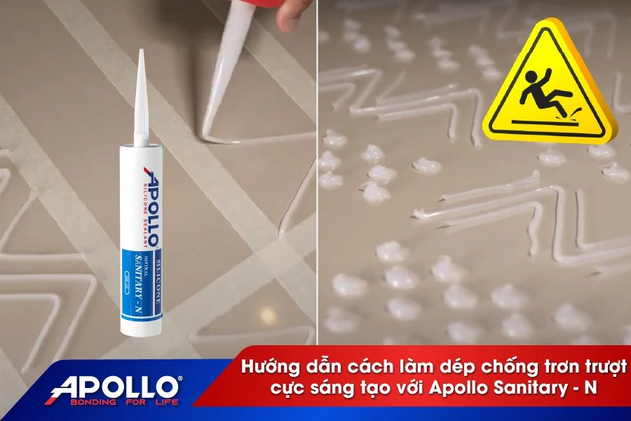 Hướng dẫn cách làm dép chống trơn trượt cực sáng tạo với Apollo Sanitary - N