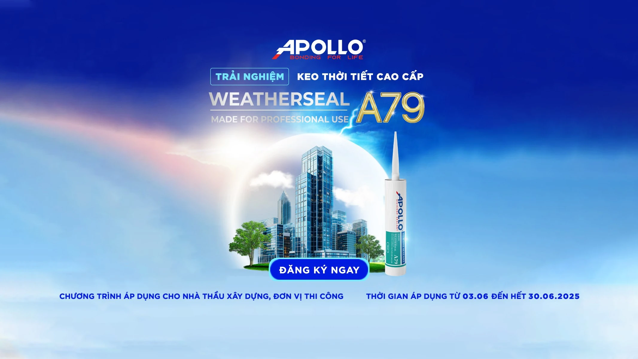 Keo thời tiết cao cấp Apollo Silicone Weatherseal A79