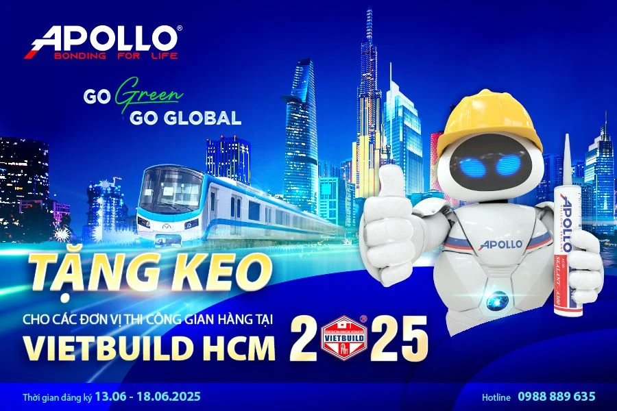 Apollo Silicone tặng keo cho đơn vị thi công gian hàng Vietbuild TP.HCM 2025