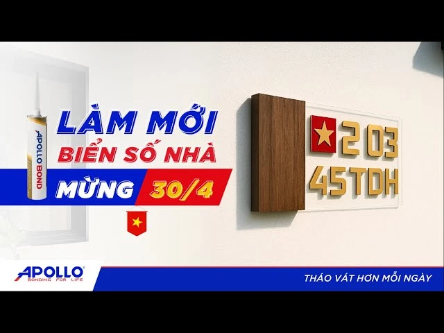 Tự tay làm biển số nhà Cờ Đỏ Sao Vàng với keo Apollo Bond | Tháo vát hơn mỗi ngày