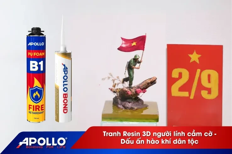 Resin 3D người lính cầm cờ – Dấu ấn hào khí dân tộc
