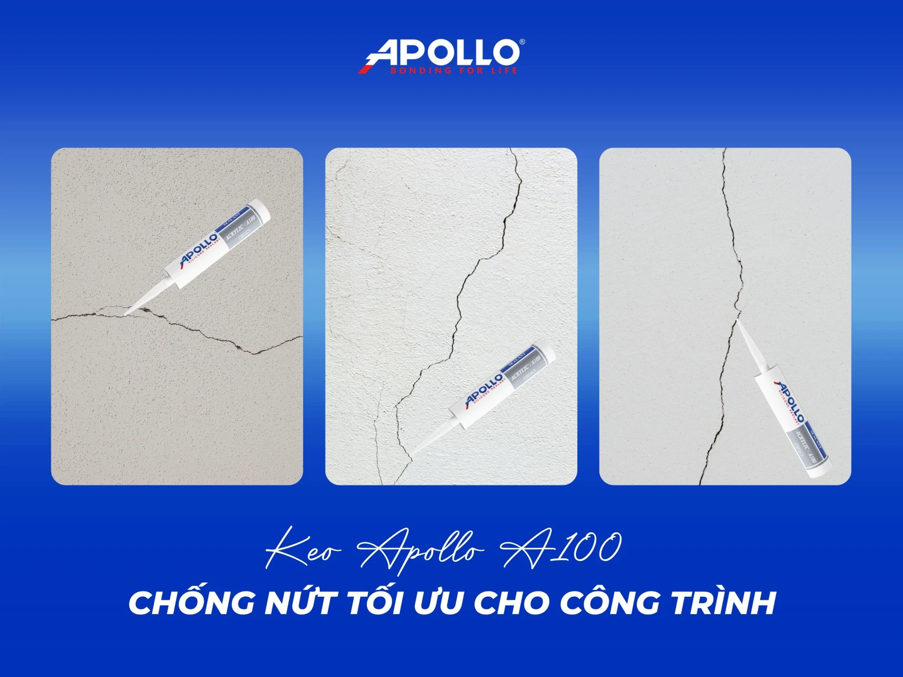 Apollo A100 - Keo trám vết nứt tường nhà