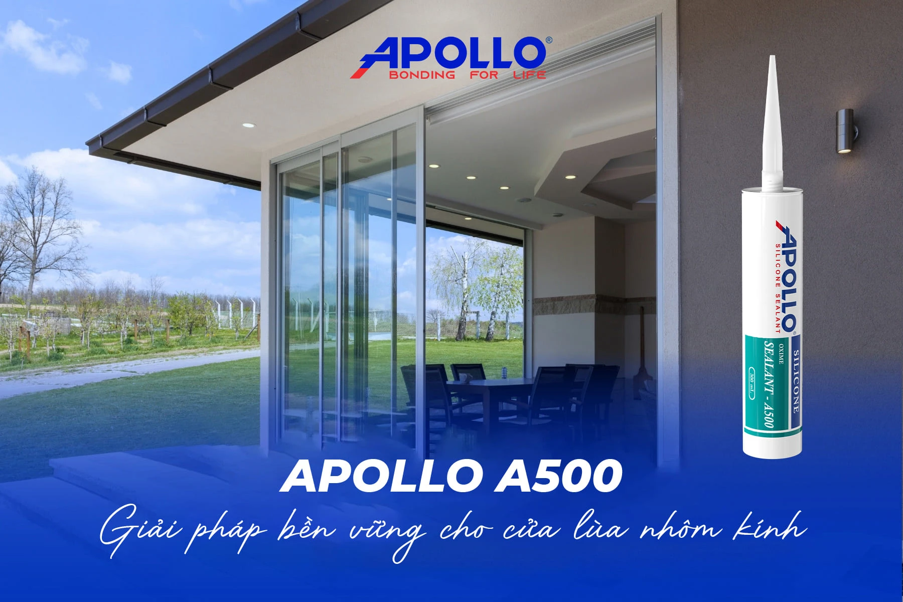 Apollo A500 - Giải pháp bền vững cho cửa lùa nhôm kính