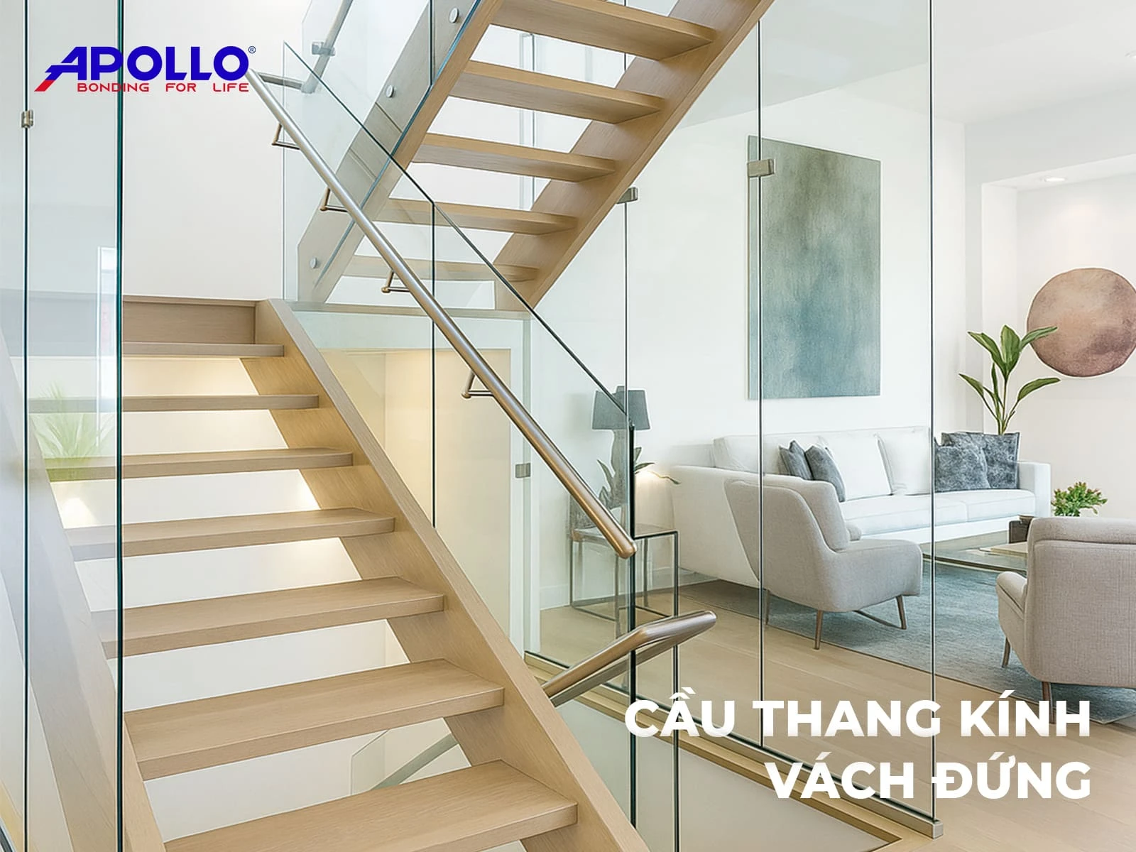 Hình ảnh cầu thang kính vách đứng