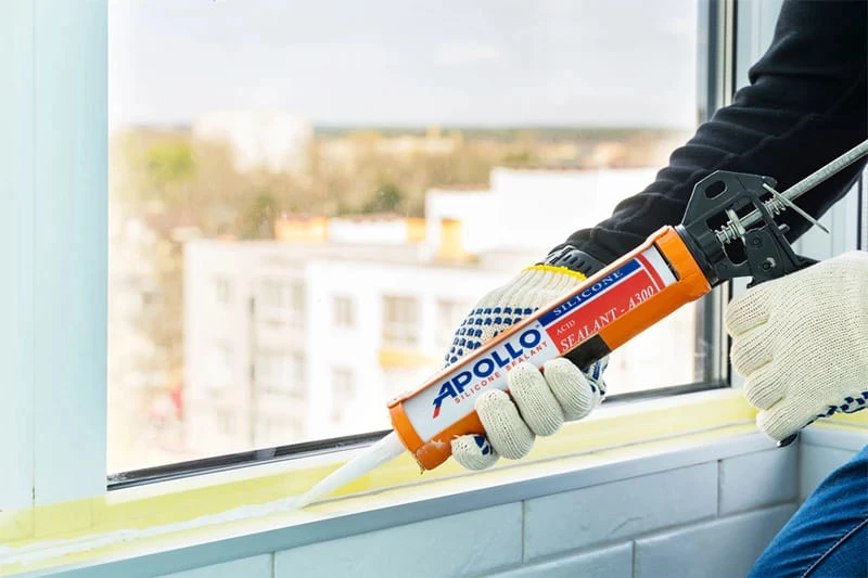 Keo Apollo A300 đặc biệt hiệu quả khi trám viền chống thấm cho cửa sổ và cửa đi