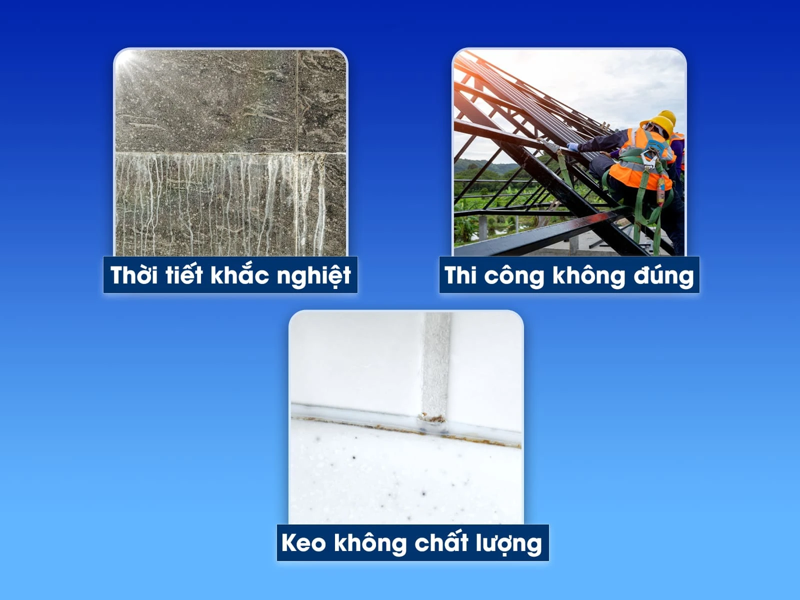 Những nguyên nhân khiến mối nối keo silicone ngoài trời mau xuống cấp