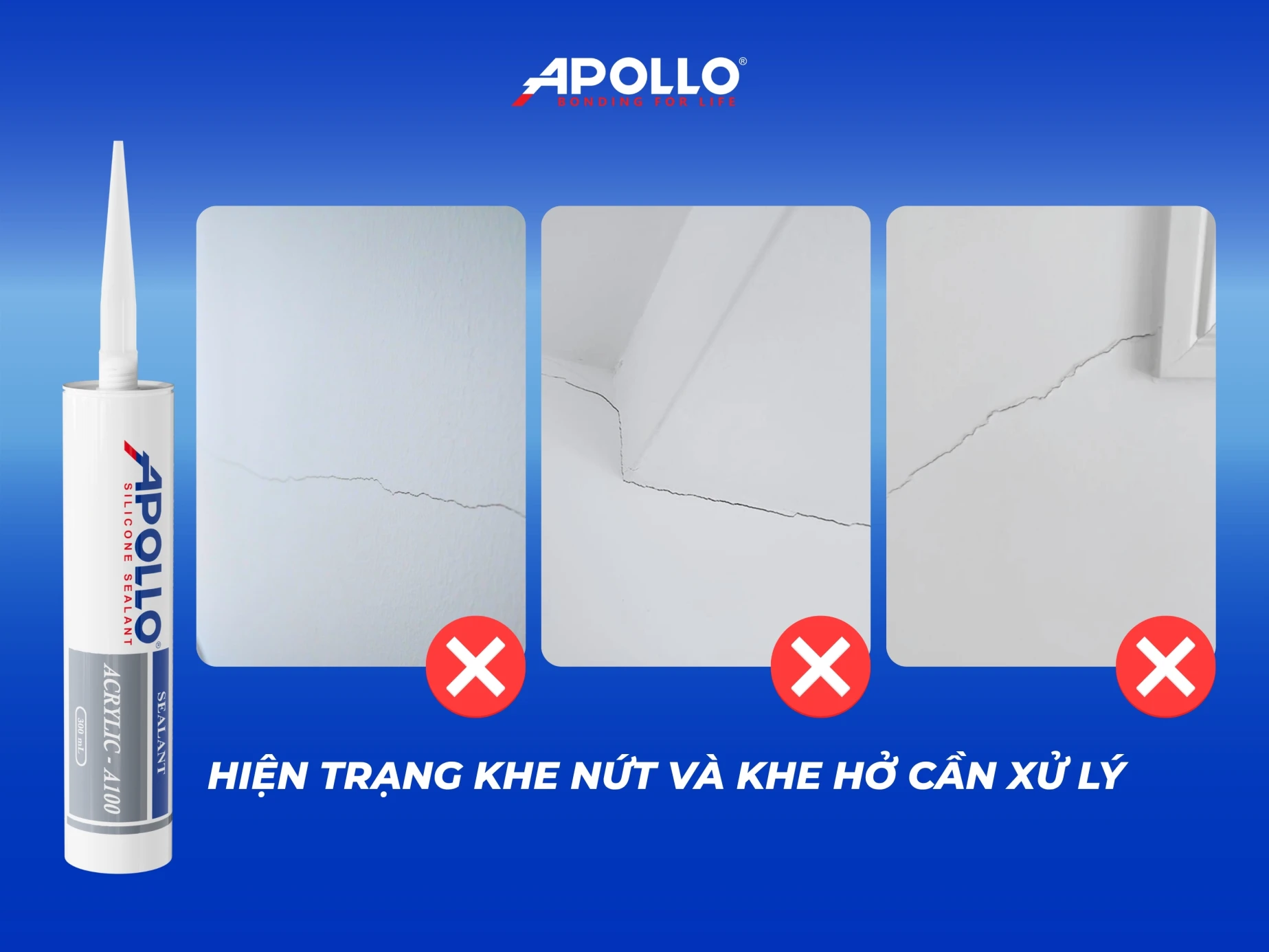 Hiện trạng khe nứt và khe hở trên tường cần xử lý