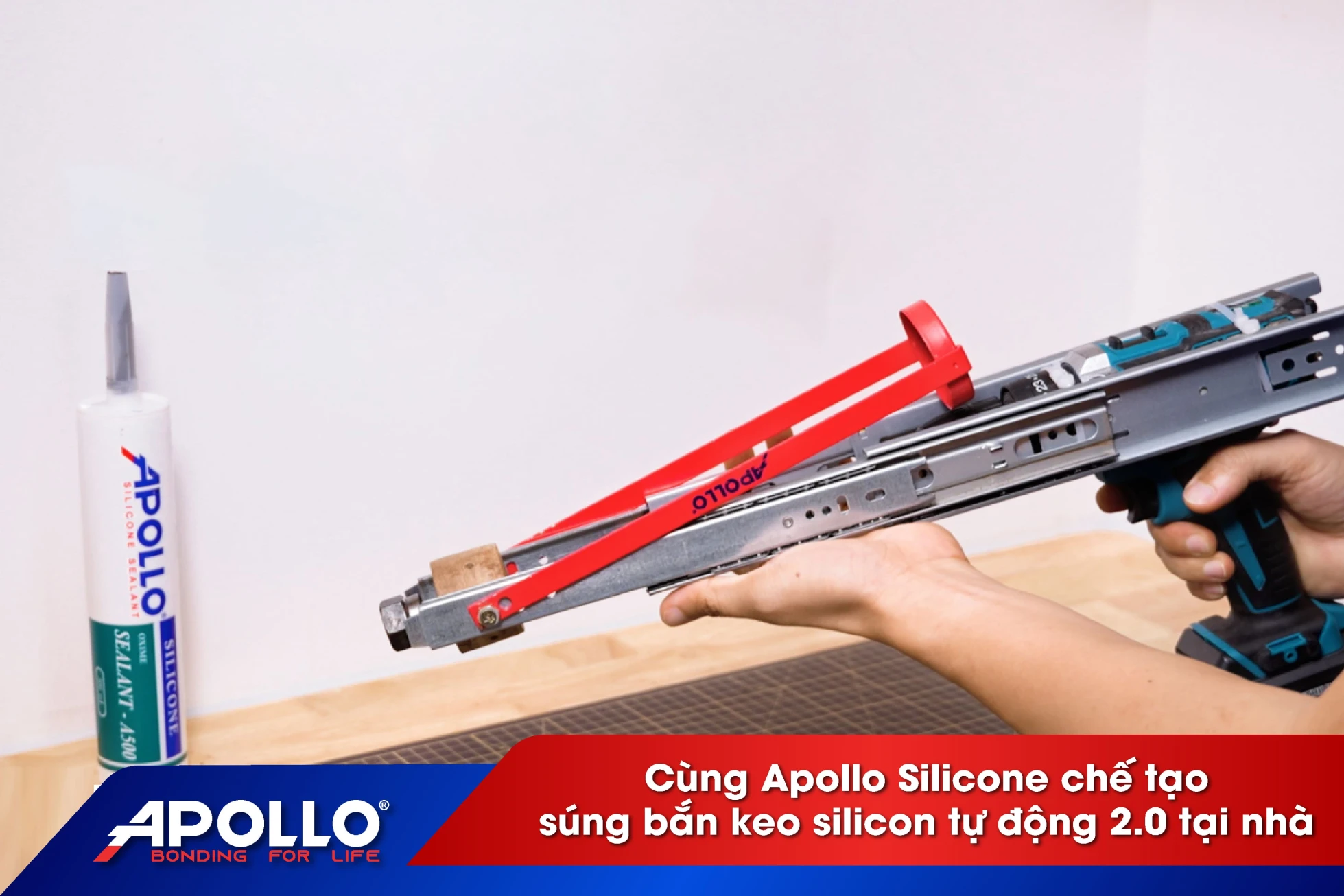 Hướng dẫn cách chế tạo súng bắn keo silicon tự động 2.0 tại nhà cùng keo silicon Apollo