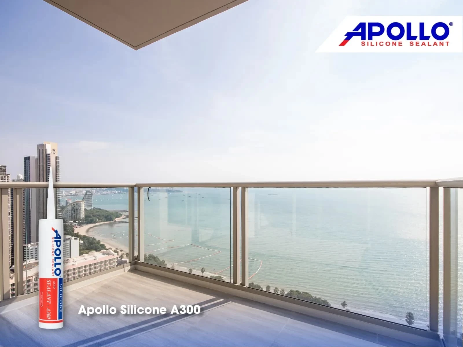 Keo Apollo Silicone A300 được ứng dụng rộng rãi để chống nấm mốc trong việc gắn kết các mối nối kính với kính
