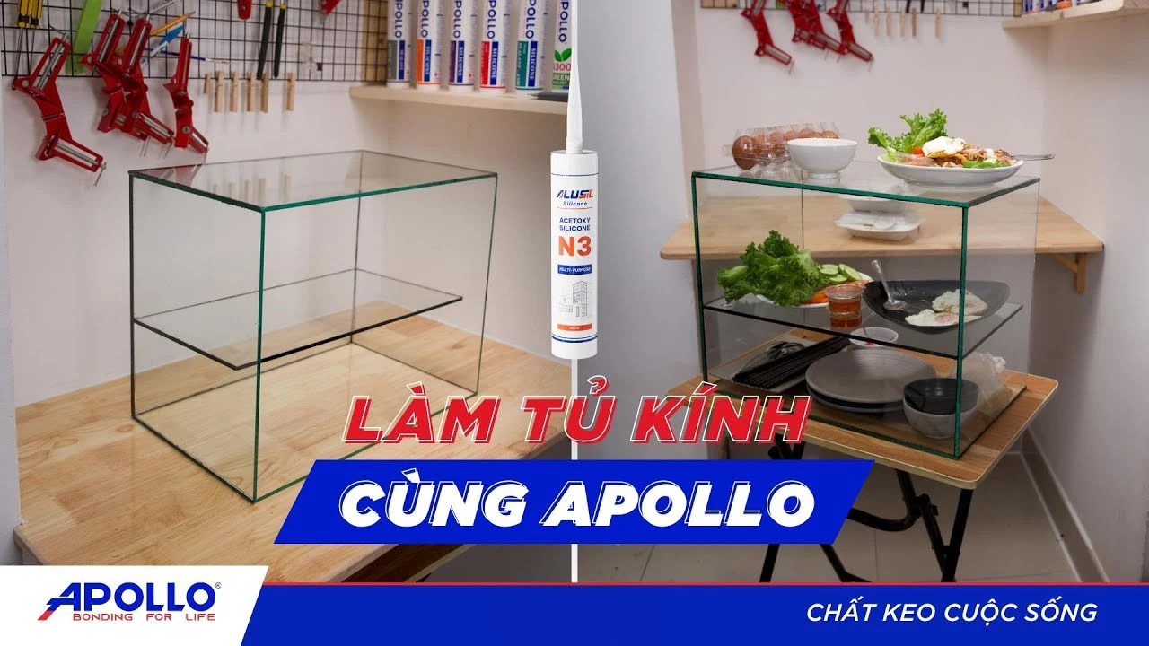 Tự tay làm tủ kính bán hàng gọn đẹp và an toàn với keo Apollo Alusil N3 | Tháo vát hơn mỗi ngày