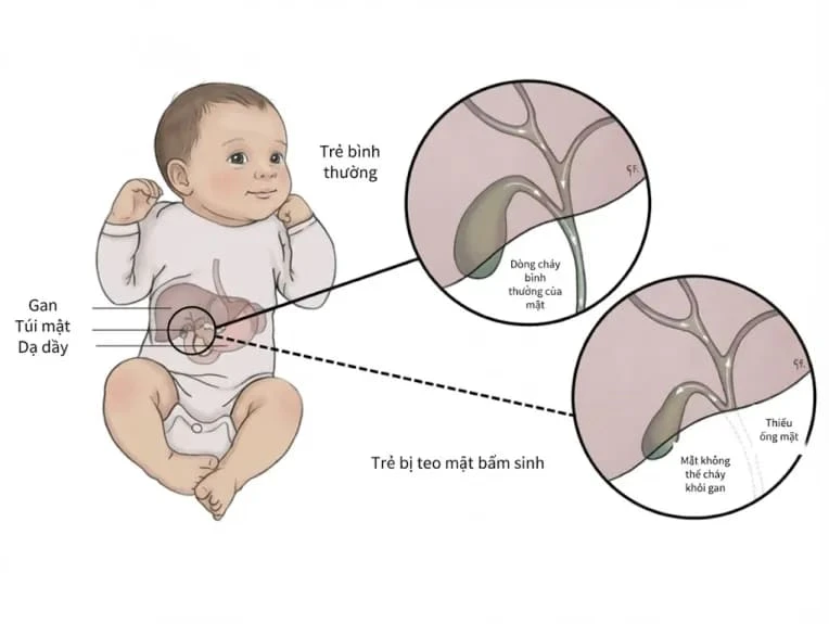 Bệnh teo đường mật bẩm sinh có thể dẫn đến biến chứng xơ gan mật và đe dọa tính mạng của trẻ