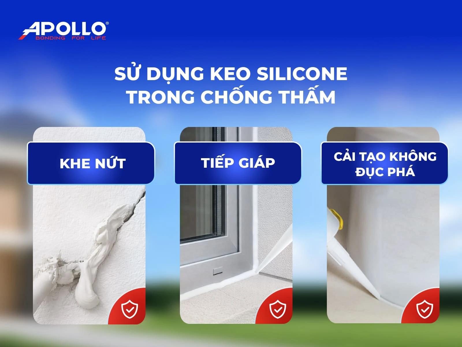Ưu điểm của keo silicone trong các hạng mục chống thấm tường nhà