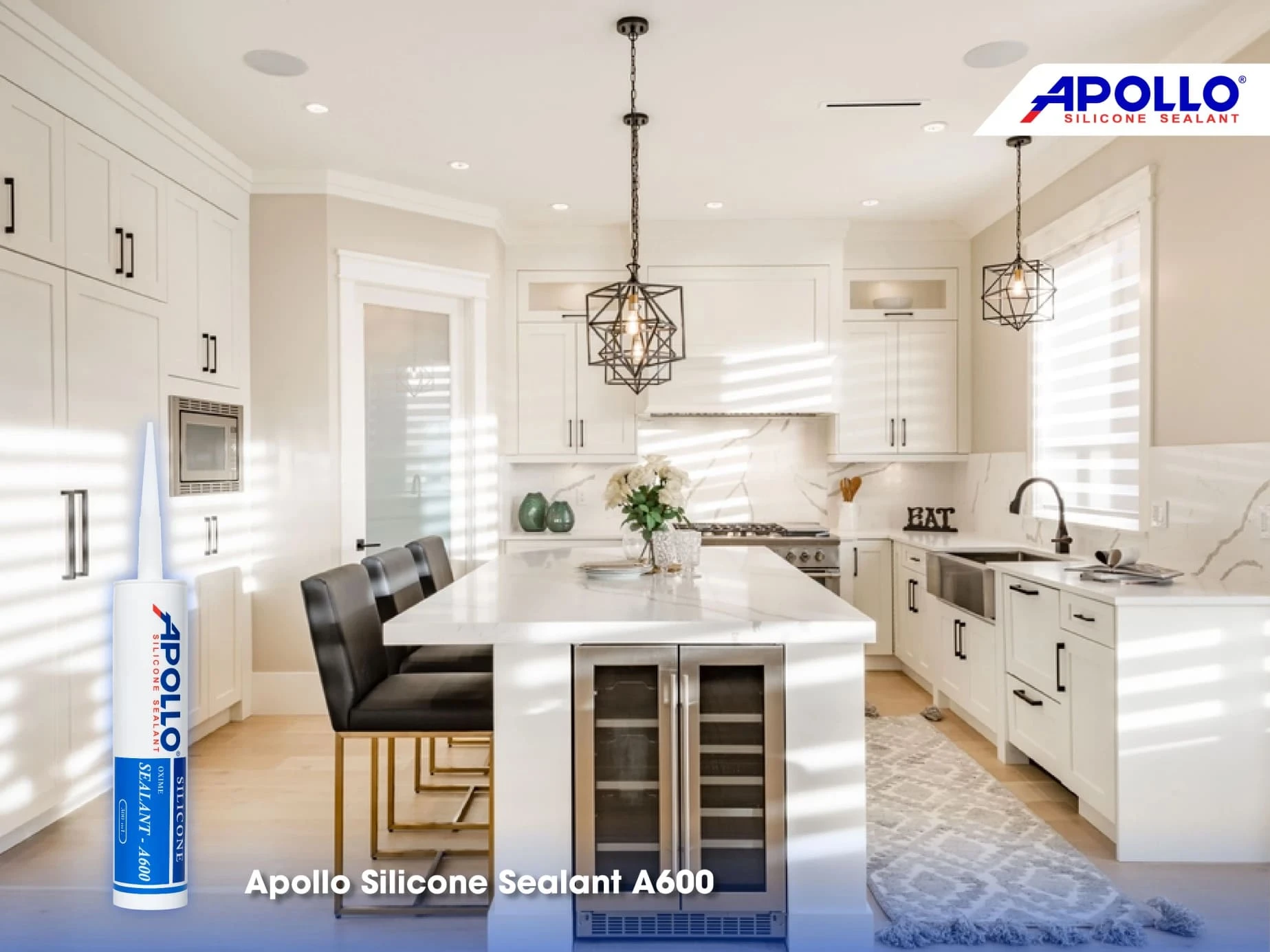 Apollo Silicone A600 được sử dụng cho các công trình nội thất cao cấp