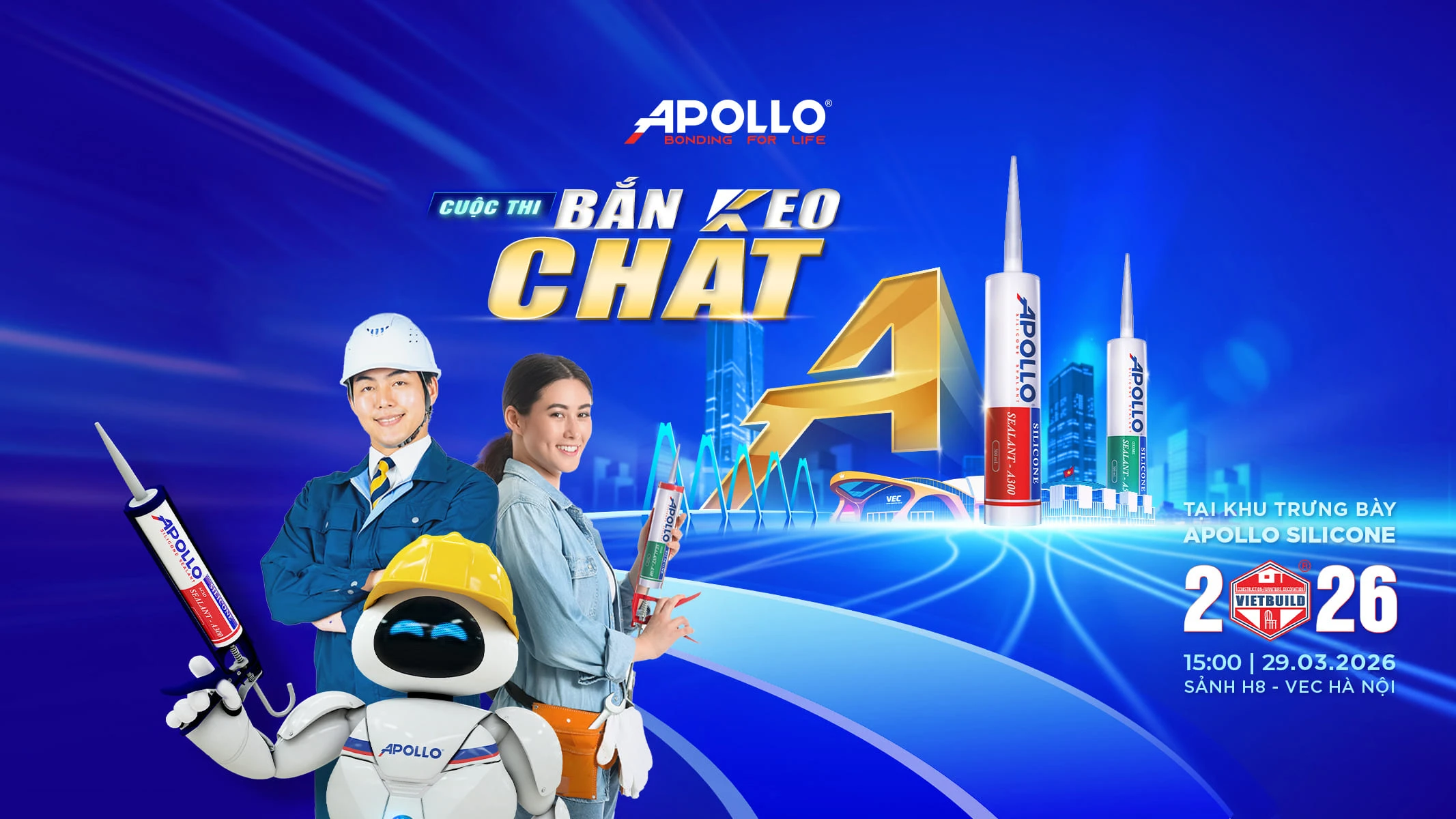 Thi bắn keo Apollo - Vietbuild Hà Nội 2026