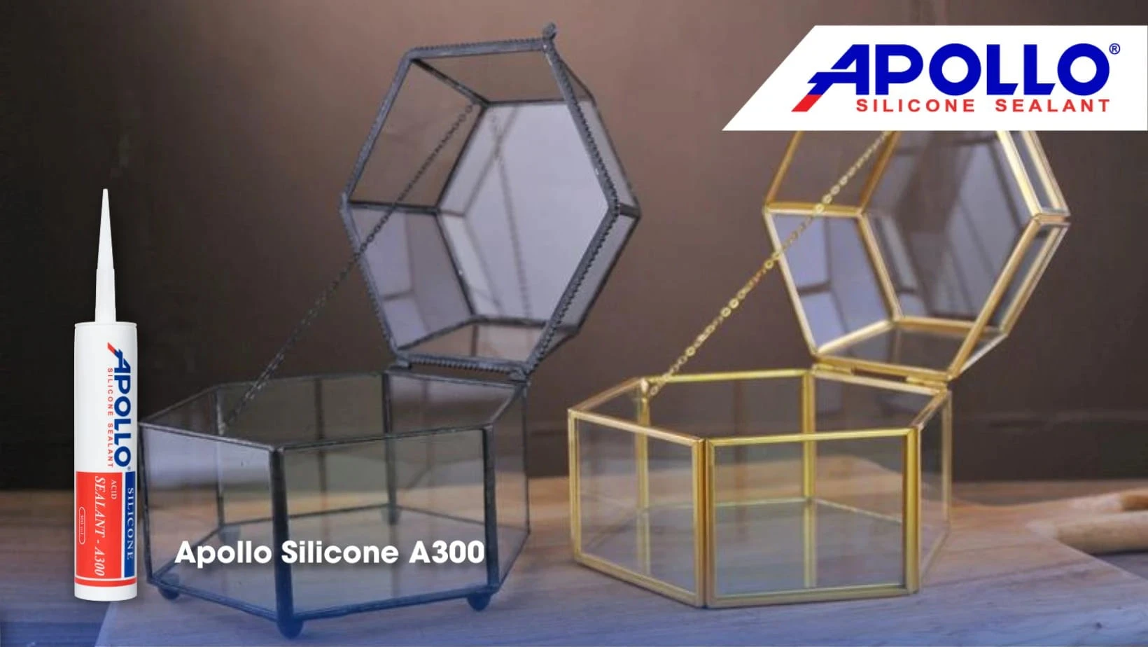 Sử dụng keo dán kính trong suốt Apollo A300 làm hộp kính lục giác DIY trang trí cực dễ dàng, nhanh chóng, thẩm mỹ cao.