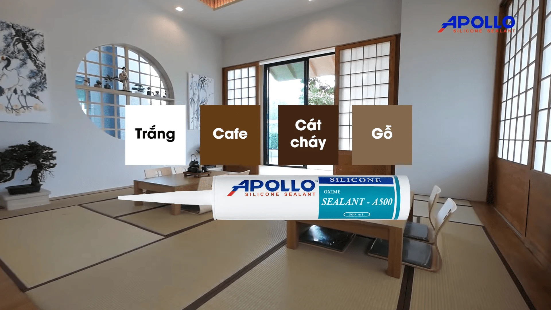 Các gam màu trung tính của keo silicone A500 sẽ mang đến vẻ hài hòa với thiên nhiên của phong cách Zen (Nhật Bản)