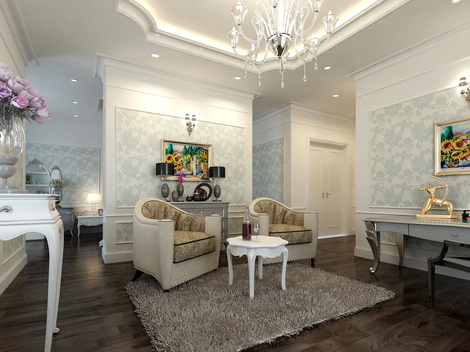 Giấy dán tường tạo điểm nhấn, tăng tính thẩm mỹ và che khuyết điểm bề mặt