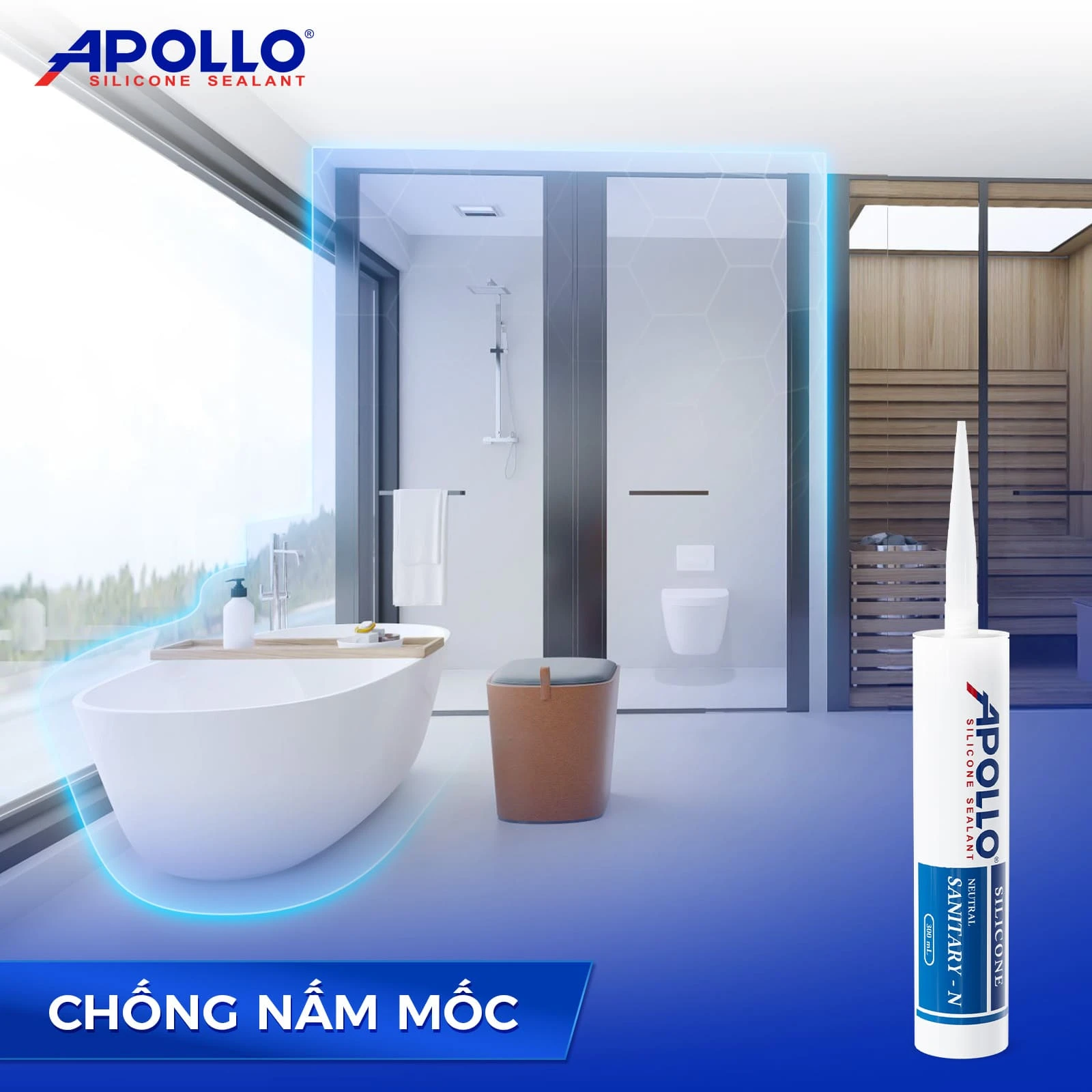 Với khả năng chống nấm mốc hiệu quả, Apollo Sanitary - N là lựa chọn hàng đầu cho người dùng thông minh và thợ thầu lành nghề