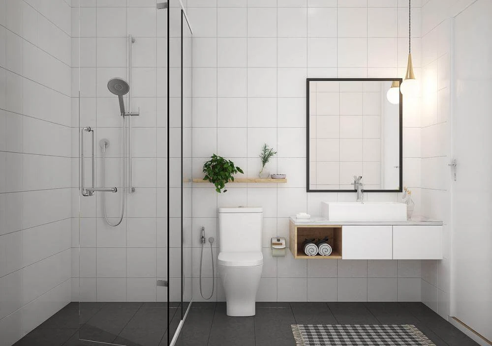 Lavabo treo tường nên được lắp đặt ở độ cao 80–85cm tính từ mặt sàn hoàn thiện đến mép trên của chậu.