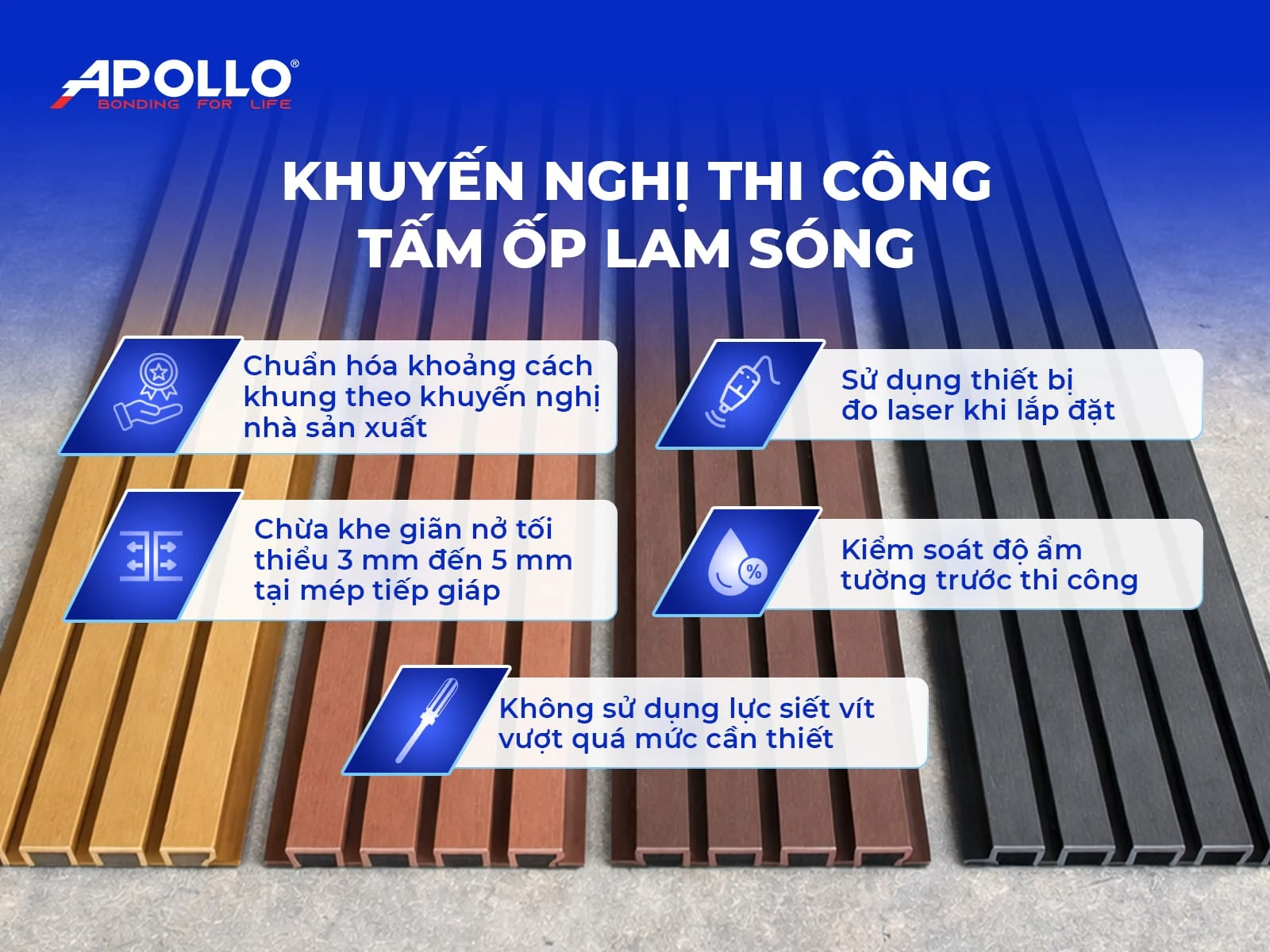 Khuyến nghị từ chuyên gia Apollo khi thi công tấm ốp lam sóng