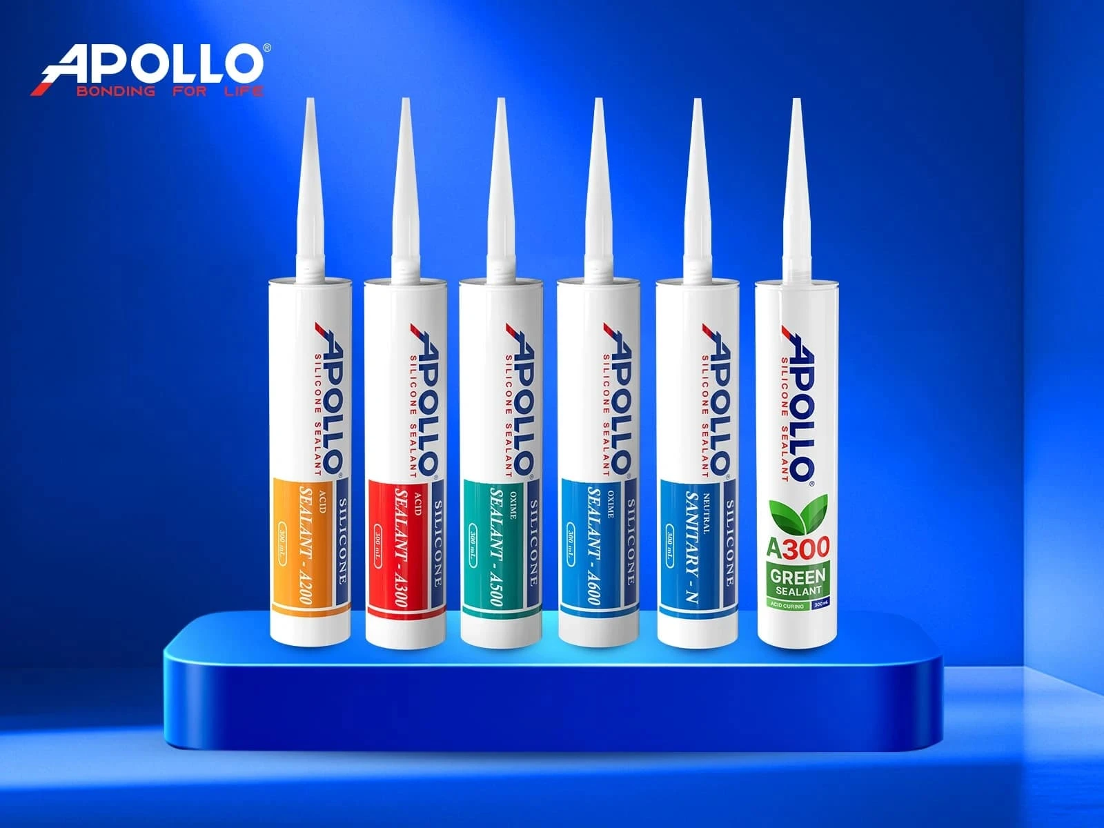 Keo silicone của Apollo nổi bật với chất lượng ổn định và đa dạng