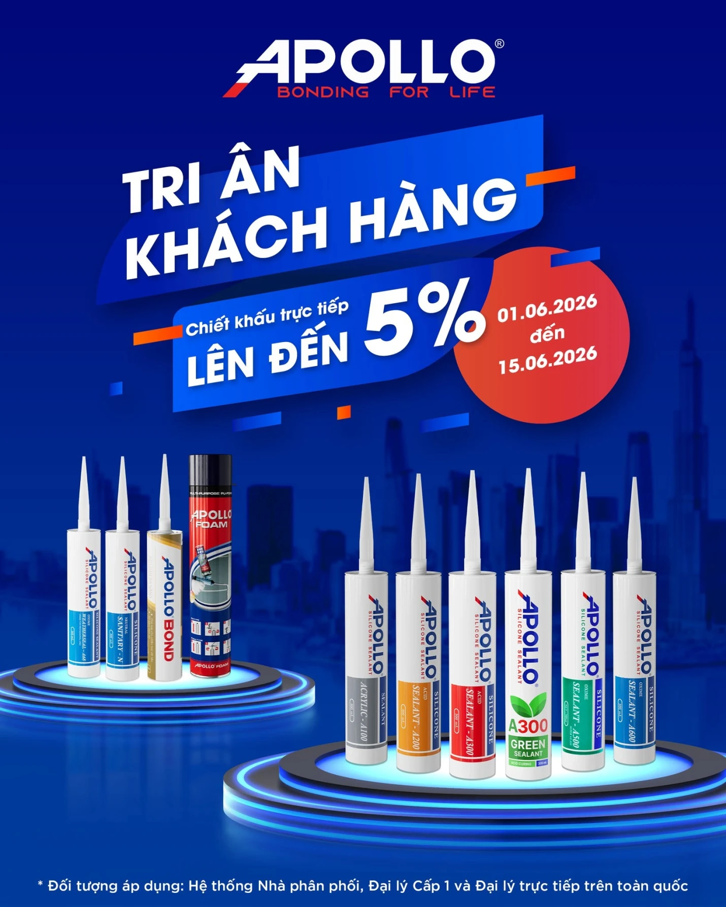 Apollo Silicone triển khai chương trình khuyến mãi tháng 6/2026 dành cho hệ thống NPP, Đại lý Cấp 1 và Đại lý trực tiếp toàn quốc